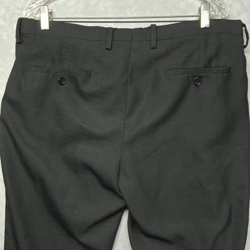 Eddie Domani Mens Dress Pants Flat Front Straight Leg Size 36x30‎ Charcoal